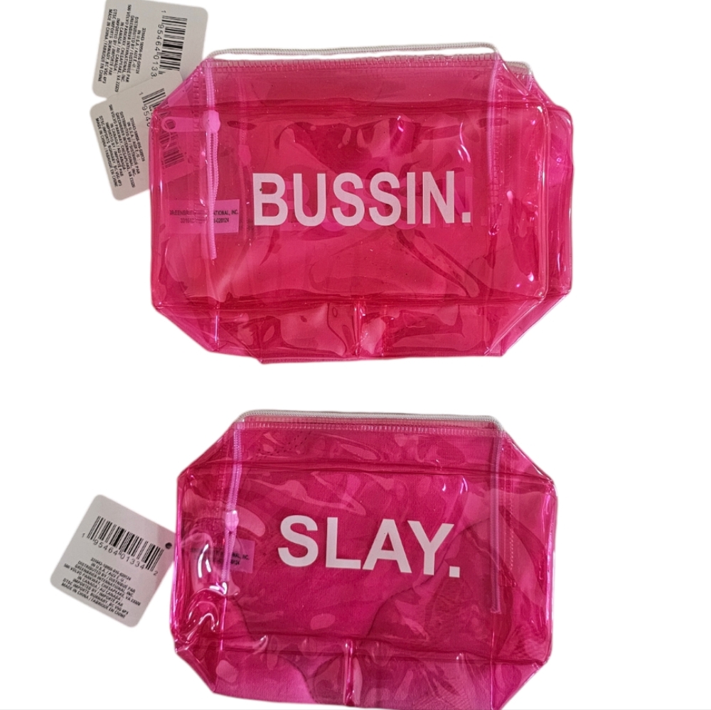 PINK CLEAR MAKEUP/COSMETICS BAG: BUSSIN' LEFT IN-STOCK!! ~NWT!!